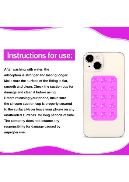 Silikon Vantuz Telefon Montajı, Çift Taraflı Telefon Emme Tutucu Telefonun Arkası Yapışkan Kavrama Duş Aynası Araba Selfie'leri Için Çok Amaçlı Emme Telefon Kılıfı (Koyu Pembe) (Yurt Dışından) fırsatları