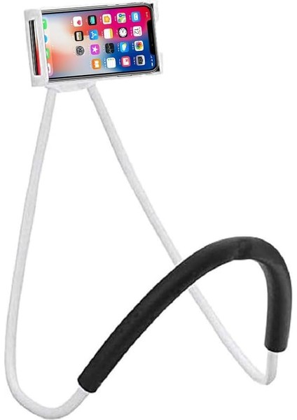 Evrensel Moblie Telefon Standı, Tembel Cep Telefonu Tutucu ve Boyun Cep Tablet Telefon Montaj Tutucu Esnek Tembel Braket (Beyaz) (Yurt Dışından)