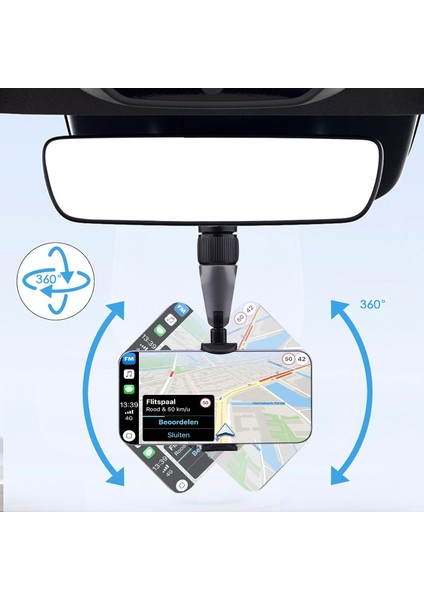 Dikiz Aynası Telefon Tutucu, Araç Telefonu Tutucu Montajı, Araç Sürüşü Için 360 Derece Dönebilen ve Ayarlanabilir Telefon Braketi (Yurt Dışından) fiyatları