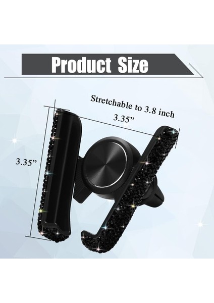 Araç Havalandırması Için Telefon Bağlantısı, Bling Araç Telefonu Tutucu, 360° Ayarlanabilir Oto Araç Standı Telefon Tutucu, Evrensel Mini Araba Dash Havalandırma Otomatik Telefon B (Yurt Dışından) fiyatları