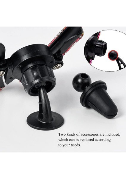 Araç Havalandırması Için Telefon Bağlantısı, Bling Araç Telefonu Tutucu, 360° Ayarlanabilir Oto Araç Standı Telefon Tutucu, Evrensel Mini Araba Dash Havalandırma Otomatik Telefon B (Yurt Dışından) modelleri