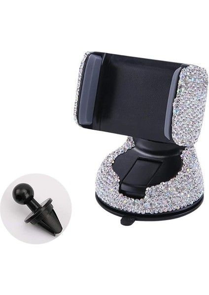 Bling Araç Telefonu Tutucu, 360° Ayarlanabilir Kristal Otomatik Telefon Montajı Evrensel Yapay Elmas Araç Standı Telefon Tutucu Ön Cam Kontrol Paneli ve Hava Çıkışı Için Araç Akses (Yurt Dışından)