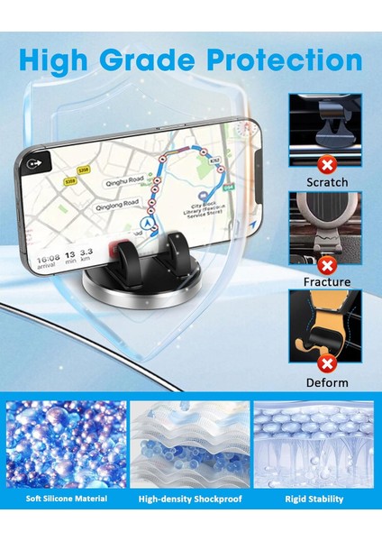 Araç Telefonu Tutacağı, 360° Döndürülebilen Gösterge Paneli Cep Telefonu Tutacağı, Kaymaz Silikonlu Araç Telefonu Bağlantısı, Iphone, Samsung, Android Akıllı Telefonlarla Uyumlu Ar (Yurt Dışından)