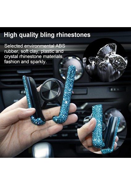 Bling Cep Telefonu Tutucu, Bir Havalandırma Tabanı Daha ile Evrensel 360° Ayarlanabilir Araç Telefonu Montajı, Kontrol Paneli ve Havalandırma Için Kristal Araba Iç Dekorasyonu - So (Yurt Dışından) fırsatları