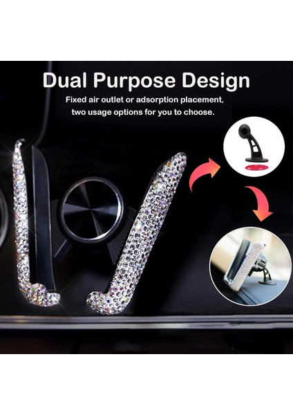 Bling Araç Telefonu Tutucu, 360 Derece Ayarlanabilir Yapay Elmas Araç Telefonu Montajı, Evrensel Araç Kontrol Paneli Havalandırma Araç Standı Telefon Tutucu, Kadınlar ve Kız Için A (Yurt Dışından) fiyatları
