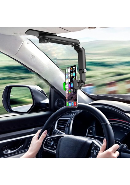 Araç Güneşliği Için Telefon Tutucu, 360° Döndürülebilir ve Geri Çekilebilir Cep Telefonu Tutucu Klipsi, Araba/ev/mutfak/film Izleme Için Çok Fonksiyonlu Telefon Bağlantısı Tüm Ipho (Yurt Dışından)