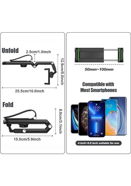 Araç Güneşliği Için Telefon Tutucu, 360° Döndürülebilir ve Geri Çekilebilir Cep Telefonu Tutucu Klipsi, Araba/ev/mutfak/film Izleme Için Çok Fonksiyonlu Telefon Bağlantısı Tüm Ipho (Yurt Dışından)