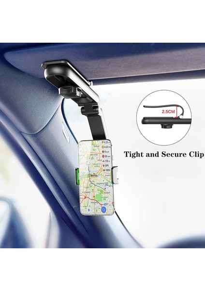 Araç Güneşliği Için Telefon Tutucu, 360° Döndürülebilir ve Geri Çekilebilir Cep Telefonu Tutucu Klipsi, Araba/ev/mutfak/film Izleme Için Çok Fonksiyonlu Telefon Bağlantısı Tüm Ipho (Yurt Dışından)