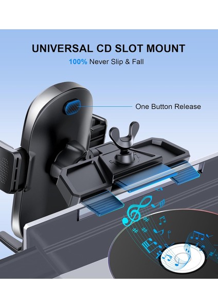 Araç Telefonu Tutacağı, Evrensel CD Telefon Bağlantısı ve Havalandırma Klipsi, Eller Serbest Otomobil Cep Telefonu Standı, Tüm iPhone ve Android Cep Telefonlarıyla Uyumlu Araba Içi (Yurt Dışından) modelleri