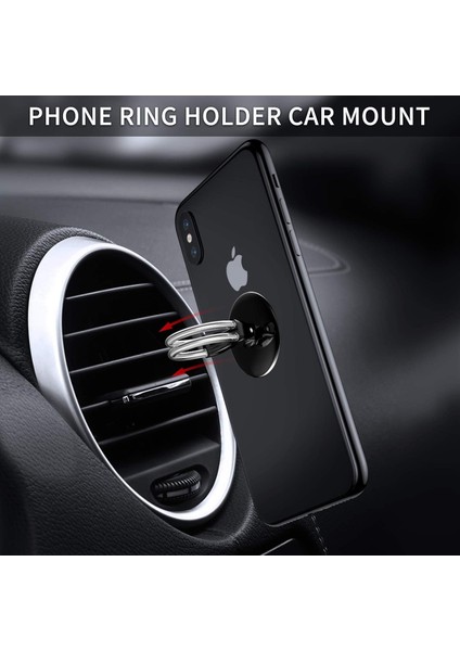 Adet Cep Telefonu Zil Tutucu, 3'ü 1 Arada Evrensel Telefon Zil Standı Araç Tutucu, Parmak Kavrama Telefon Tutucu ve Tablet Standı Araba Havalandırma Telefon Montajı (Siyah) (Yurt Dışından) fırsatları