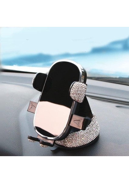 Güçlü Vantuzlu Bling Bling Araç Telefonu Tutucu, Yapay Elmas Yerçekimi Kontrol Paneli Telefon Bağlantısı, iPhone ve Akıllı Telefonlarla Uyumlu Eller Serbest Havalandırmalı Telefon (Yurt Dışından)