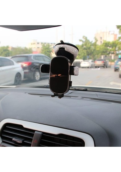 Güçlü Vantuzlu Bling Bling Araç Telefonu Tutucu, Yapay Elmas Yerçekimi Kontrol Paneli Telefon Bağlantısı, iPhone ve Akıllı Telefonlarla Uyumlu Eller Serbest Havalandırmalı Telefon (Yurt Dışından) fırsatları