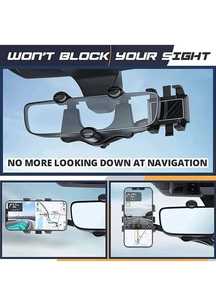 Atsizral Araç Telefonu Tutucu, Dönebilen ve Geri Çekilebilen Araç Telefonu Tutucu, Çok Fonksiyonlu 360 Dönebilen Araç Dikiz Aynası Telefon Tutucu (1 Adet) (Yurt Dışından) modelleri