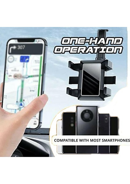 Atsizral Araç Telefonu Tutucu, Dönebilen ve Geri Çekilebilen Araç Telefonu Tutucu, Çok Fonksiyonlu 360 Dönebilen Araç Dikiz Aynası Telefon Tutucu (1 Adet) (Yurt Dışından) fırsatları