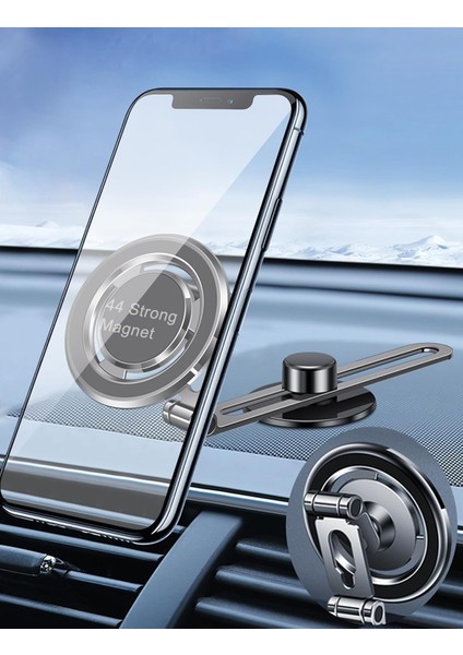 Egxcfl Alaşımlı Katlanır Manyetik Araç Telefonu Tutucu Kontrol Paneli Cep Telefonu Montajı 360° Döndürülebilir, 10 cm Uzatma 44 Süper Güçlü Mıknatısı Yükseltme】 Yapışkan, Her Telef (Yurt Dışından)