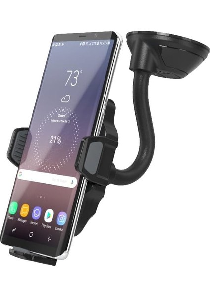 WDQ2M Stuckup Qi Araç Telefonu Tutucu Ön Cam, Gösterge Paneli Veya Havalandırma Montajı | Çubuk Kavrama Vantuz Tabanı | Manyetik Olmayan | Araç Adaptörlü ve C Tipi Kablolu Siyah Şa (Yurt Dışından)