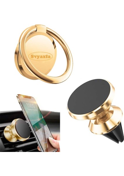 Telefon Zil Tutucu Parmak Kickstand Manyetik Telefon ile Evrensel Parmak Yüzük Standı Araç Montaj Tutucu Araba Hava Firar Manyetik Montaj Araç Telefon Tutucu IPHONE12 IPHONE11 Pro (Yurt Dışından)