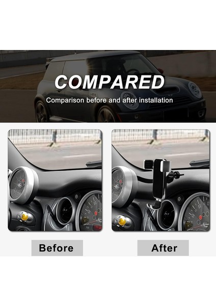Mini R50 R52 R53 Hatch Oto Telefon Tutucu Alüminyum Araç Beşiği Dönebilen Klip Katlanabilir Cep Telefonu Beşiği Montajı 3.5-5.5 Inç Telefon Için Fit Iç Aksesuarlar Gümüş (Yurt Dışından)