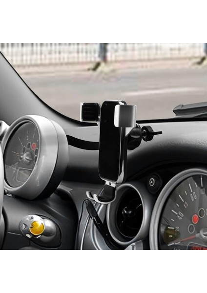 Mini R50 R52 R53 Hatch Oto Telefon Tutucu Alüminyum Araç Beşiği Dönebilen Klip Katlanabilir Cep Telefonu Beşiği Montajı 3.5-5.5 Inç Telefon Için Fit Iç Aksesuarlar Gümüş (Yurt Dışından)