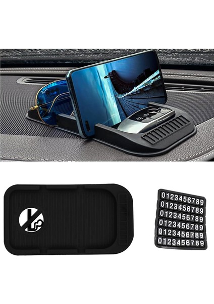 Araba Kontrol Paneli Telefon Tutacağı, Plakalı Kaymaz Çift Oluklu Otomatik Cep Telefonu Ped Matı, Tüm Akıllı Telefonlar, Gps Cihazları ve Daha Fazlası Için Evrensel Araç Telefonu M (Yurt Dışından)