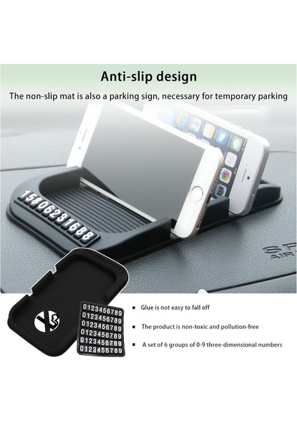 Araba Kontrol Paneli Telefon Tutacağı, Plakalı Kaymaz Çift Oluklu Otomatik Cep Telefonu Ped Matı, Tüm Akıllı Telefonlar, Gps Cihazları ve Daha Fazlası Için Evrensel Araç Telefonu M (Yurt Dışından) modelleri