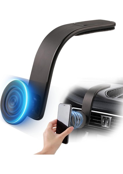 Araba Için Manyetik Telefon Tutucu, Güçlü Mıknatıslar ve Emme Araç Telefonu Tutacağı Montaj Paneli Ön Cam Cep Telefonu Tutucu Telefon Standı iPhone 15 14 13 12 Pro Plus Max Mini An (Yurt Dışından)
