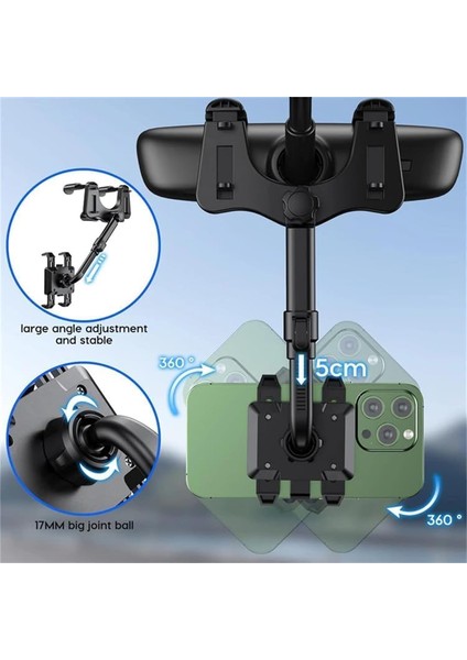 Satismoon Araç Telefonu Tutucu, Satismoon Cep Telefonu Tutucu, Satismoon Dikiz Aynası Telefon Tutucu, Satismoon Çok Fonksiyonlu 360° Araç Dikiz Aynası Telefon Tutucu, Döndürülebili (Yurt Dışından) modelleri