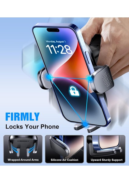 Arabanız Için Telefon Tutucular, Üniversal Cep Telefonu Montaj Tutucu, Eller Serbest Otomobil Cep Telefonu Standı, 360° Ayarlanabilir Havalandırma Kızakları Araba Aksesuarları (B2- (Yurt Dışından) fırsatları