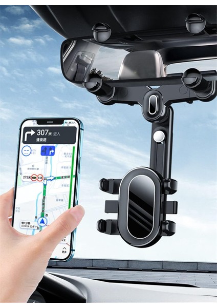 Araç Telefonu Tutucu, 360 Dönebilen Araç Dikiz Aynası Telefon Tutucu, Cep Telefonu Gps Desteği Standı Için Ayarlanabilir Telefon Montajı (Yurt Dışından) fiyatları