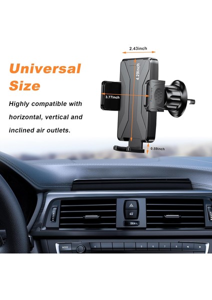 Araba Havalandırması Için Telefon Montajı, 360° Dönebilen Otomatik Havalandırmalı Cep Telefonu Tutucu, Tüm Akıllı Telefonlara Uygun Eller Serbest Ayarlanabilir Cep Telefonu Kızağı, (Yurt Dışından) fırsatları