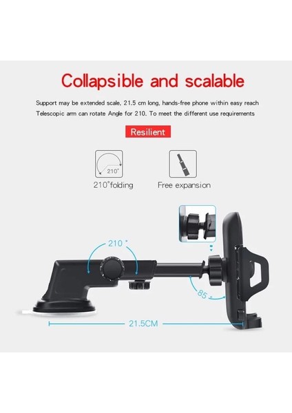 Evrensel Araç Telefonu Montaj Araç Telefonu Tutucu Araba Dashboard Cam Hava Firar Uzun Kol Güçlü Emiş Cep Telefonu Araç Montajı Uyumlu (Yurt Dışından) modelleri