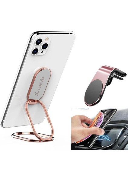 Telefon Zil Tutucu Cep Telefonu Tutucu Parmak Yüzük Manyetik Telefonlu Katlanabilir Cep Telefonu Standı Araba Havalandırma Için Araç Montaj Tutucu Akıllı Telefonlar Için Manyetik M (Yurt Dışından)