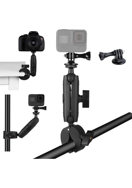 Kamera Süper Kelepçe Motosiklet Bisiklet Montaj Kolu 1 Inç Top Kafa Aksesuarları Gopro Akaso Djı Eylem INSTA360 Dslr Dijital Kamera Monitör LED Işıkları (Yurt Dışından)