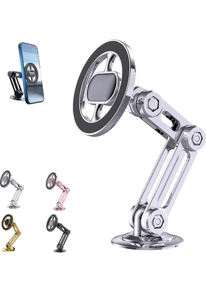 Robotik Kol Araç Telefonu Tutucu, Evrensel 360° Pro Robotik Kol Araç Telefonu Tutucu, Cep Telefonu Için Manyetik Araç Montajı, Ayarlanabilir Kol, 2 Mıknatıs Bobini ve 2 Yedek Yapış (Yurt Dışından)