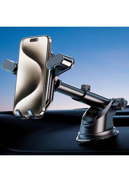 Araç Telefonu Montaj Tutacağı [yerçekimi Otomatik Kilit] Masa Için Evrensel Cep Telefonu Beşiği Standı Güçlü Vantuz ve Uzatma Kolu ile Araç Kontrol Paneli Ön Camı - Tüm Cep Telefon (Yurt Dışından) fırsatları