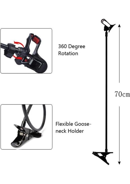 Tembel Braket Evrensel 360 Derece Dönme Esnek Uzun Kollu Deve Boynu Cep Telefonu Tutucu, Ayarlanabilir Kelepçe Klipsi Masaüstü Yatak Yatak Odası, Ofis, Mutfak Için Cep Telefonu Sta (Yurt Dışından) fiyatları