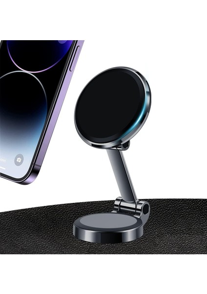 Manyetik Araç Telefonu Tutucu [yükseltme 10 Güçlü Mıknatıs] Yeni Alaşım Katlanabilir Manyetik Araç Telefonu Tutucu [360° Döndürme] Evrensel Kontrol Paneli Telefon Tutucu (Yurt Dışından)