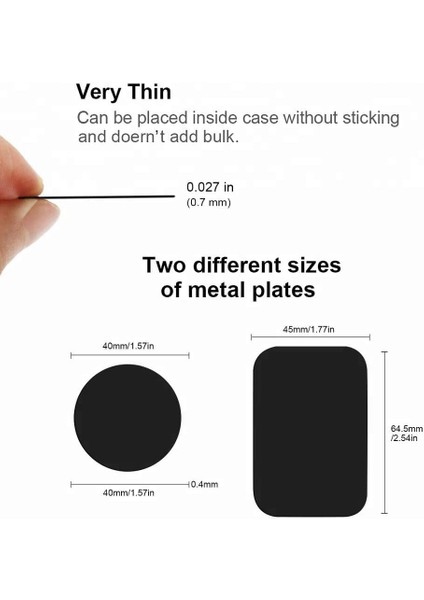 Manyetik Araç Telefonu Tutucular, Duvar, Havalandırma Montaj Parçaları, Kılıflar, Mıknatıslar Için Yedek Metal Plaka Seti (8 Paket). 4 Siyah Yuvarlak ve 4 Dikdörtgen Demir Diskten (Yurt Dışından) fırsatları