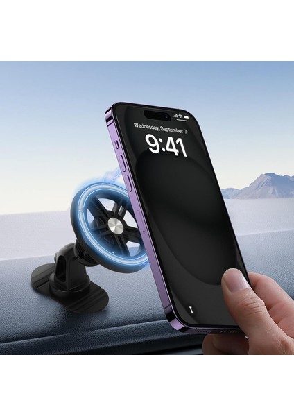 Magsafe Araç Montaj Aparatı, 360 Dönebilen Manyetik Araç Telefonu Tutacağı, El Serbest Kontrol Paneli Araç Telefonu Montaj Parçası, iPhone 14 13 12 Pro Max Plus Mini ile Uyumlu, Ma (Yurt Dışından)