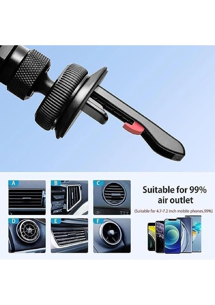 Görünmez Dönebilen Hava Firar Montajı Araç Telefonu Tutucu 360° Sarsıntı Önleyici Evrensel Telefon Montajı Araç Kontrol Paneli ve Havalandırma Için, Tüm Cep Telefonları Için Evrens (Yurt Dışından) fırsatları