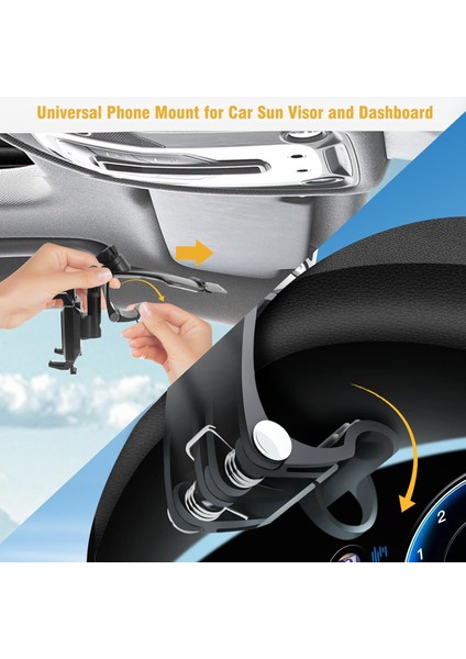 Araç Telefonu Tutucu Vizör Montajı, 1200 Derece Dönüş Araç Telefonu Tutucu Kontrol Paneli, Çoğu Kontrol Paneli ve Güneşlik Için Evrensel Araç Telefonu Tutucu, Araç Cep Telefonu Tut (Yurt Dışından) fırsatları