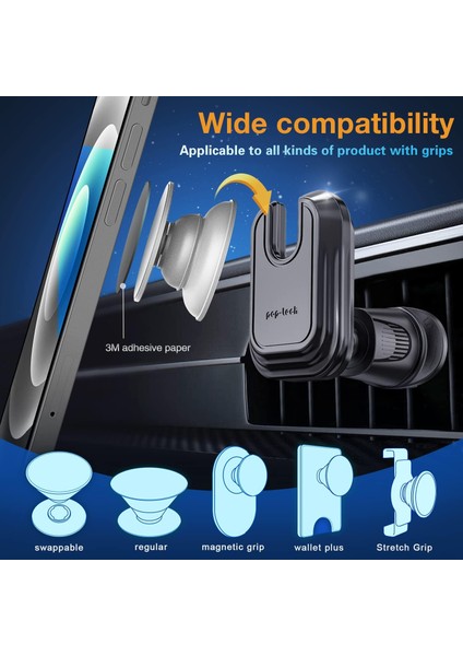 Soket Tutacağı Için Araç Havalandırma Telefon Bağlantısı, Magsafe Cüzdan Siyahı ve iPhone Samsung Kart Tutucu ile Uyumlu Havalandırma Klipsli Telefon Tutucu, Yapışkan Yapışkanlı Ce (Yurt Dışından) modelleri