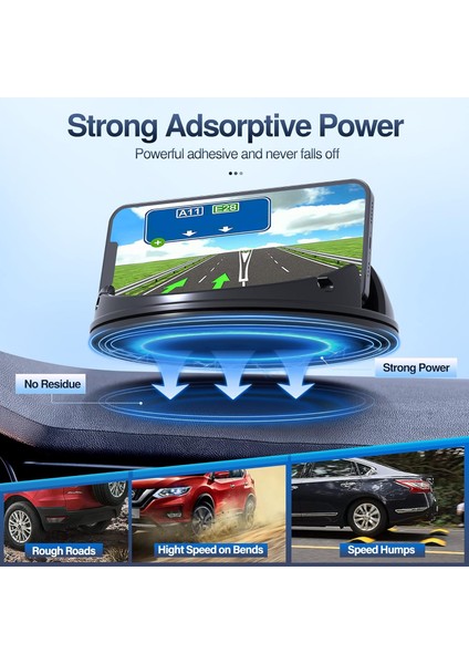 Araba Kontrol Paneli Için Silikon Telefon Tutucu Bağlantısı [yatay 360° Döndürülebilir], iPhone 14 13 12 Pro Max Samsung Telefonlarla Uyumlu Eller Serbest Cep Telefonu Tutucu (Siya (Yurt Dışından) modelleri