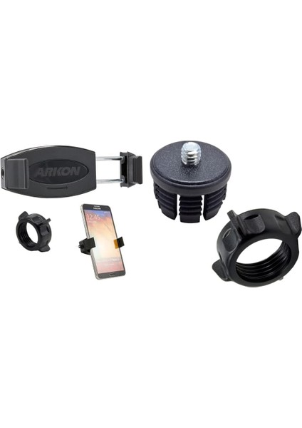 iPhone 7 6s Plus 6 Plus 6s 6 5s Galaxy S7 S6 Note 5 Için Mobile Grip 2 Telefon Tutucu Perakende Siyah ve Sp-Sbh-Kıt-Cam Sıkma Halkası ve Kamera Kafası Adaptör Kiti (Siyah) (Yurt Dışından)