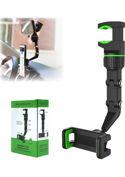 Rotato Grip Cep Telefonu Tutucu, Rotato Grip Telefon Tutucu, Rotatogrip Telefon Tutucu, Araç Dikiz Aynası Telefon Tutucu, Çok Fonksiyonlu Evrensel Ayarlanabilir Araç Telefonu Tutuc (Yurt Dışından)
