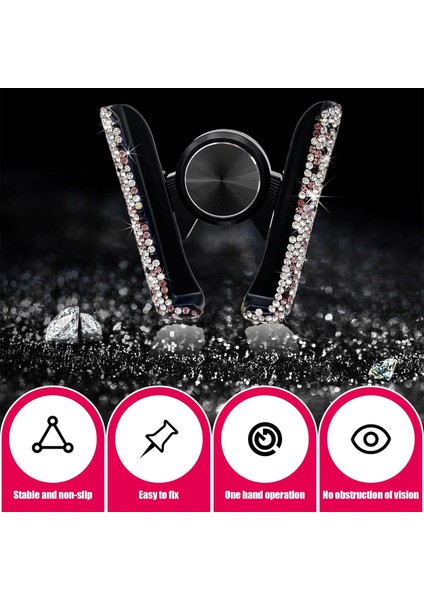 Bling Araç Telefonu Tutucu, 360° Ayarlanabilir Mini Dash Havalandırma Otomatik Telefon Bağlantısı, Kadınlar ve Kızlar Için Kristal Havalandırma Klipsi Cep Telefonu Tutucu, Araç Içi (Yurt Dışından) fırsatları