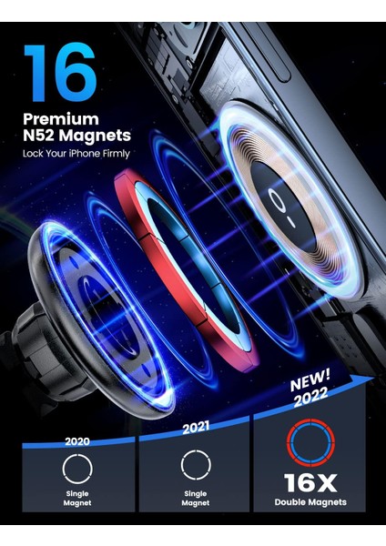 iPhone 15/14/13 Pro Max ve Magsafe Kılıfı Için Geri Çekilebilir Manyetik Araç Montaj Parçası, Siyah (Yurt Dışından) modelleri