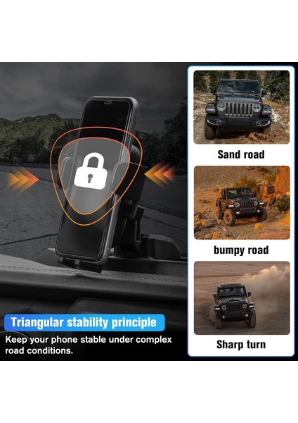 Saklama Kutulu Telefon Tutacağı Jeep Wrangler Jl ile Uyumlu, Telefon Montajı, Ön Panel Tepsisi Wrangler 2018-2023 Jl Jlu ve Gladiator Jt 2020+ ile Uyumlu Telefon Tutucu Aksesuarlar (Yurt Dışından)