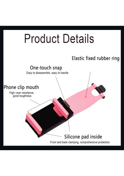 Araç Direksiyon Telefon Montaj Aparatı, Pembe, Taşınabilir Elektronik Cihaz Montaj Aparatı, Samsung ve iPhone ile Uyumlu (Yurt Dışından) modelleri