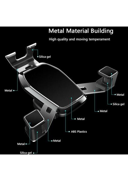Audi A3 8V Için Telefon Tutucu, Cep Telefonu Tutucu 360° Döndürme Yükseltme Alüminyum Alaşımlı Tasarım Yerçekimi Otomatik Kilit Kararlı 1 Dakika Eller Serbest Cep Telefonu Standı M (Yurt Dışından)